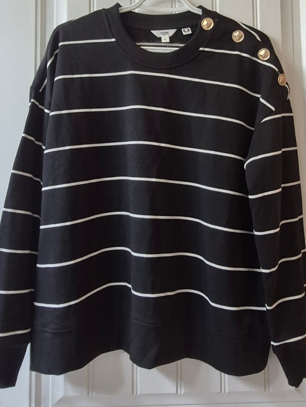Womens Penningtons Striped Sweatshirt Sz 0X New With Tags